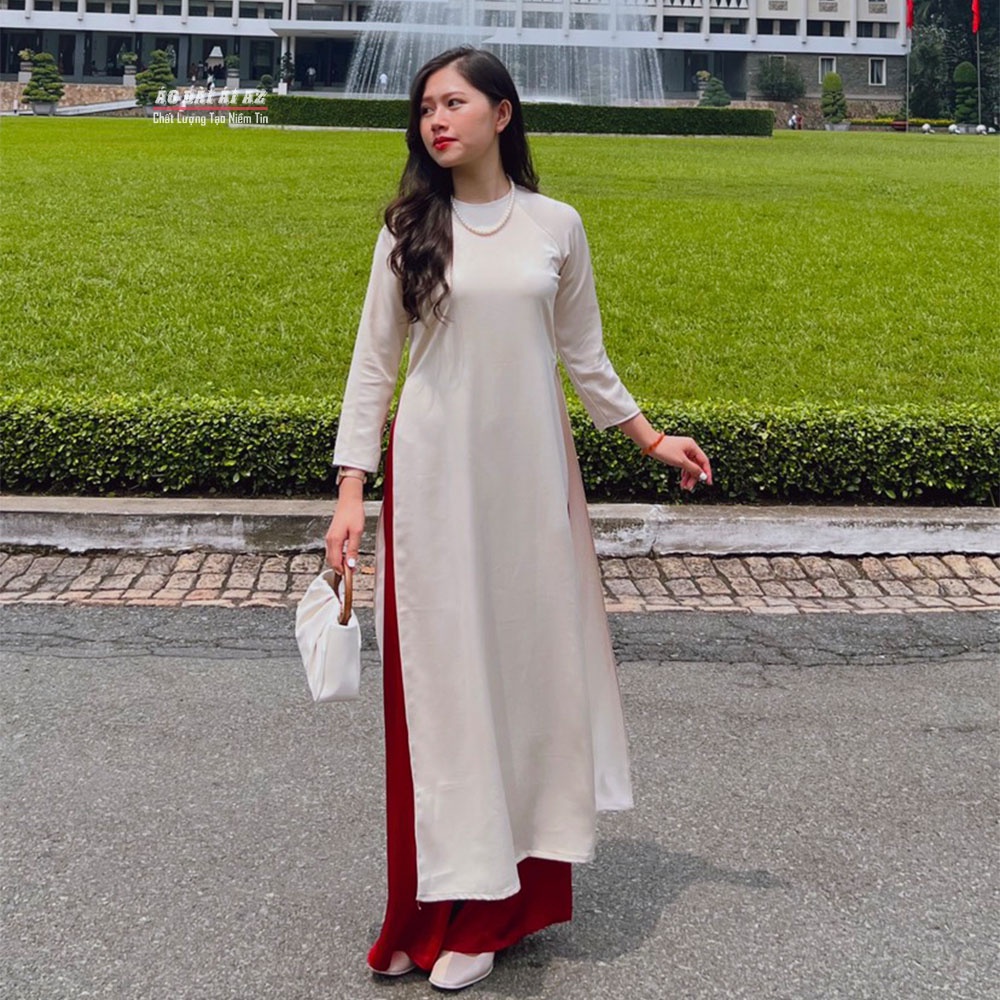 Áo Dài Nữ Cách Tân Dáng Suông Tay Dài Cổ Tròn TC04