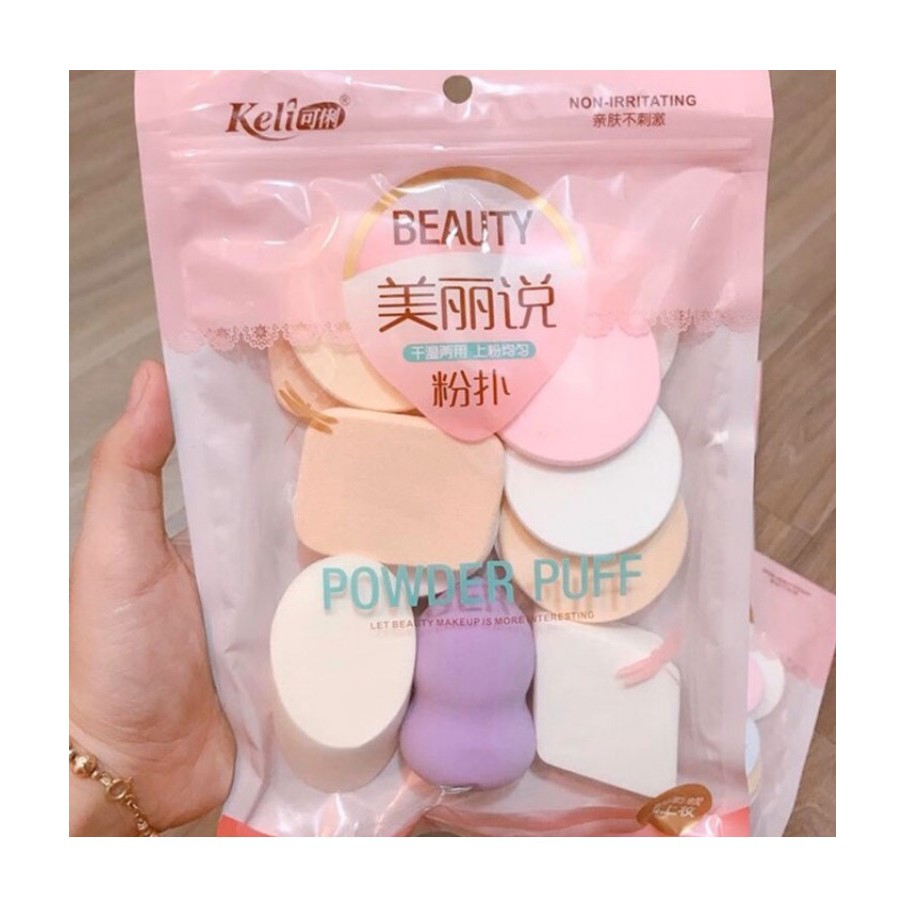 Bộ 13 Bông Mút Trang Điểm Keli Sponge Makeup - siêu rẻ siêu tiết kiệm tiện dụng