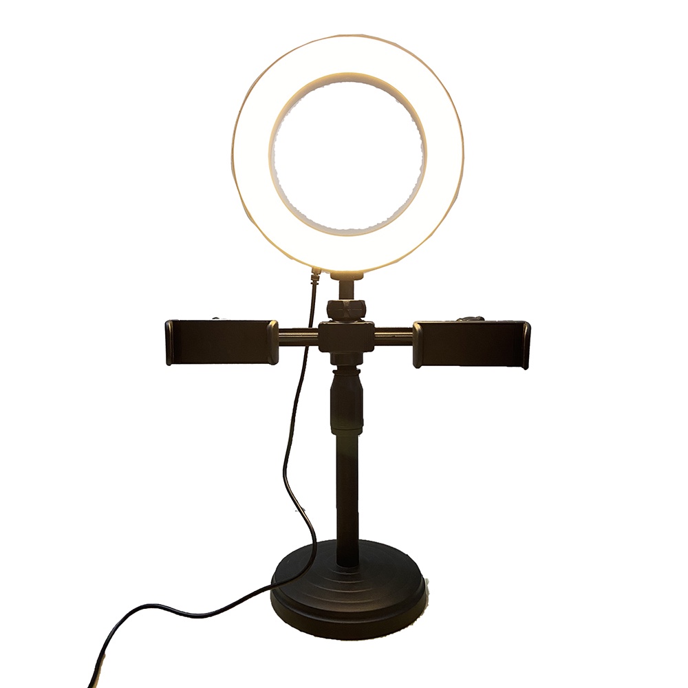 Đèn Livestream Bán Hàng , Gía Đỡ Điện Thoại  Nhỏ Gọn , Hỗ Trợ 2 Điện Thoại - Size 16cm, Hợp kim chắc chắn - BH 1 ĐỔI 1.