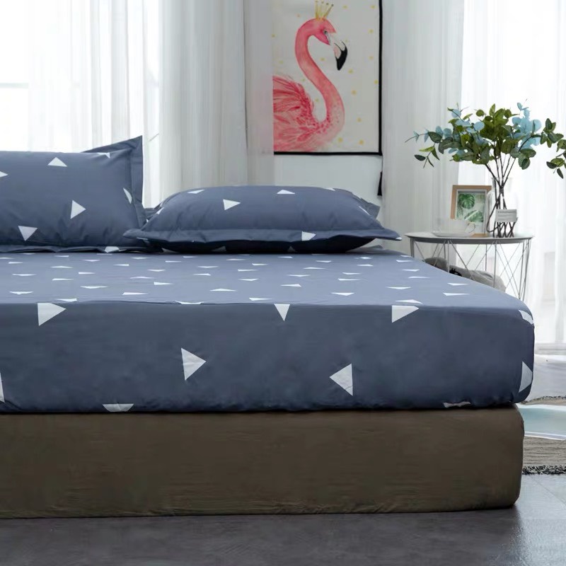 Bộ ga giường cotton poly LIDACO bo chun sẵn kích thước 1m6x2m 1m8x2m