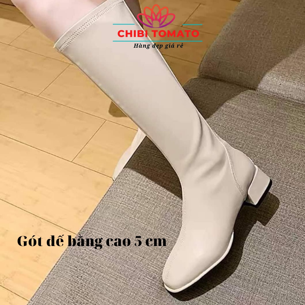 Giày boots nữ da mờ cao cấp phong cách thời thượng cao 5cm | BigBuy360 - bigbuy360.vn