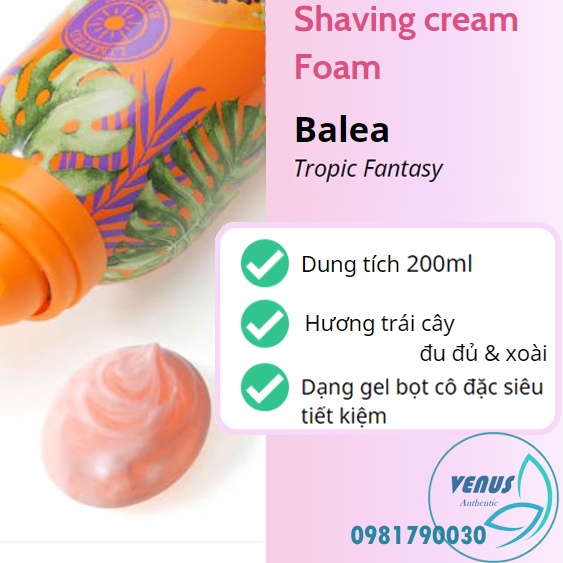 Bọt cạo lông Balea Đức toàn thân và bikini dành cho nữ 1500ml & 200ml - Hàng chính hãng Đức