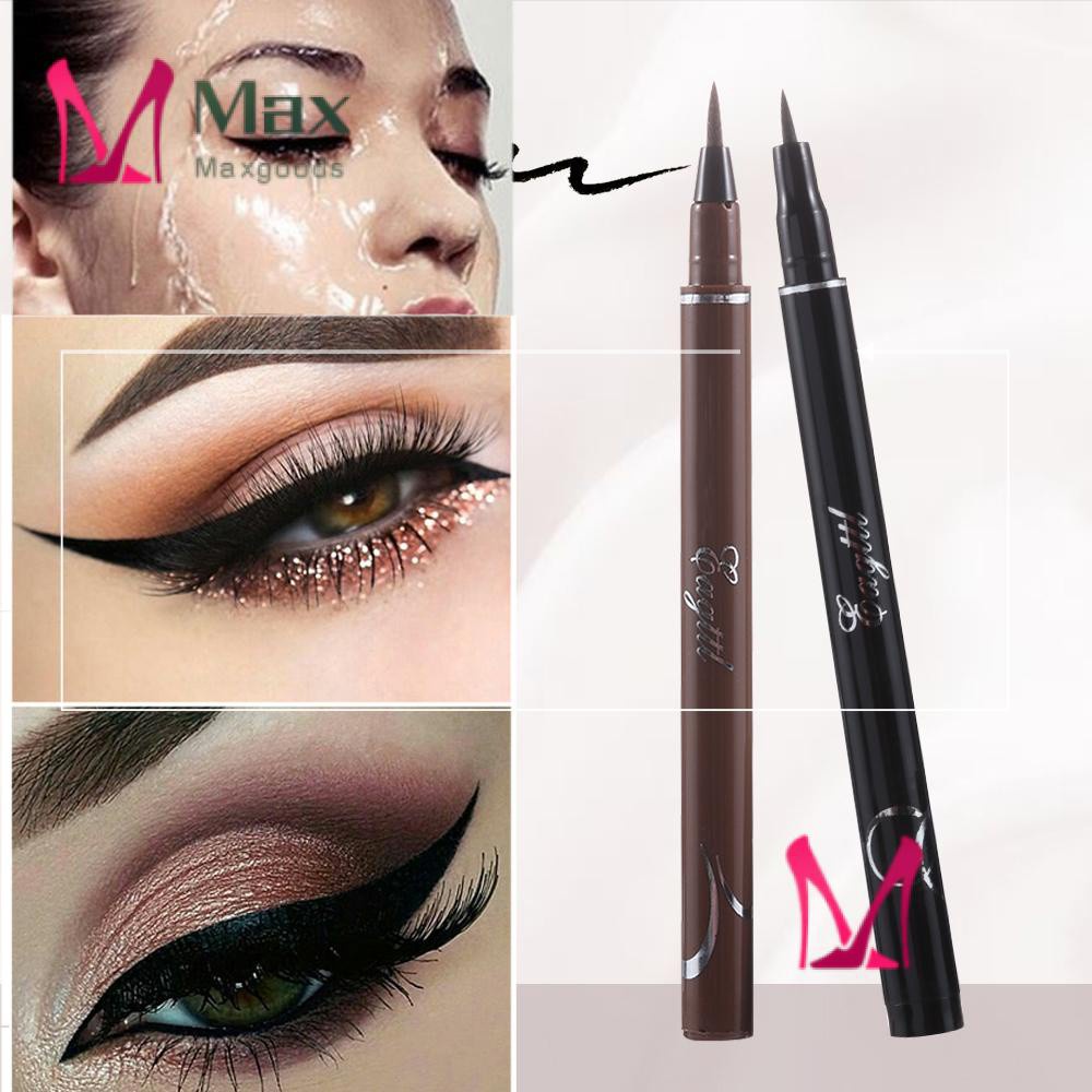 Bút Kẻ Mắt Dạng Lỏng Màu Đen Chống Thấm Nước Lâu Trôi Đầu Cọ Mềm Mượt