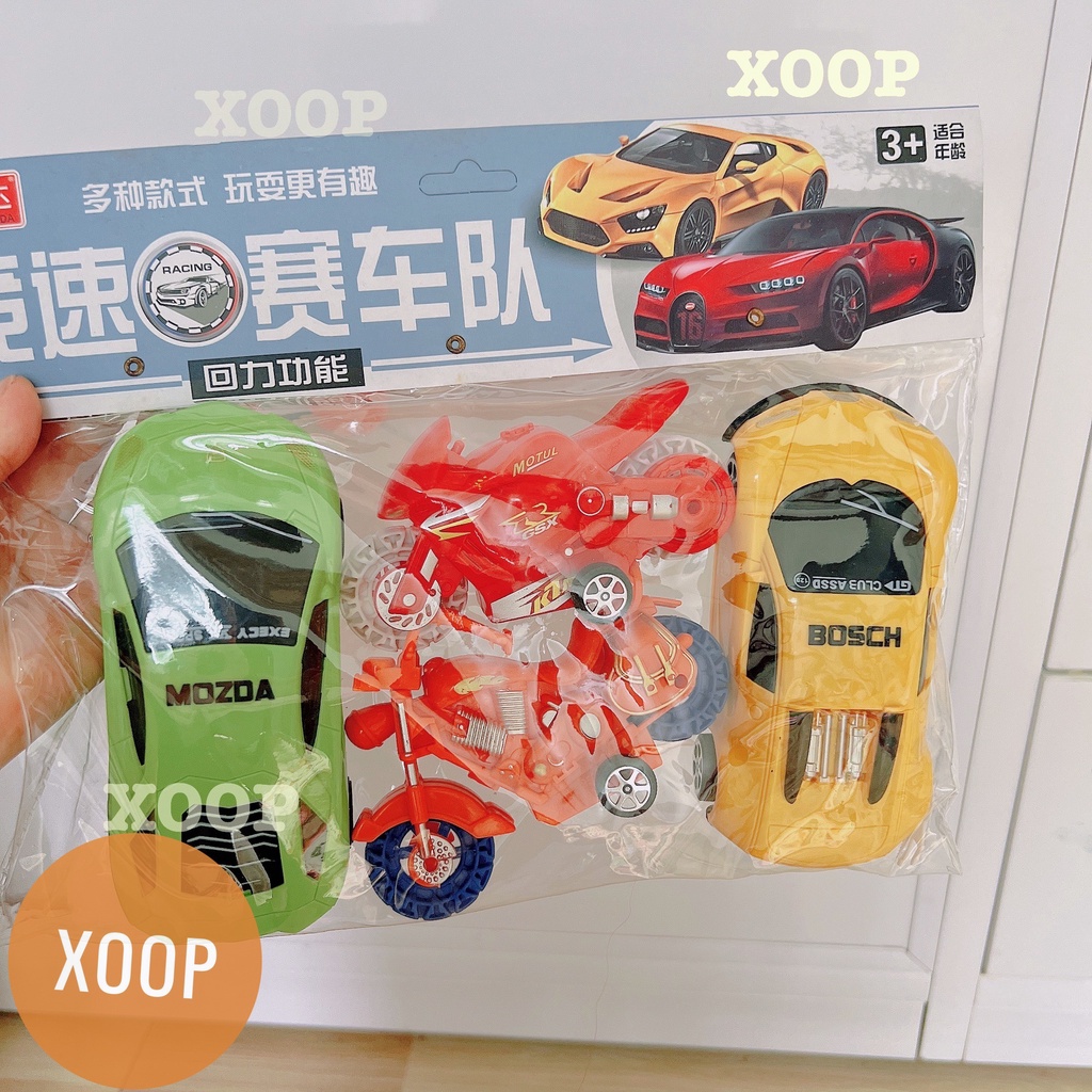 Đồ chơi ! Túi  2 xe ô tô và 2 xe máy  cực kull cho bé mã 539-46