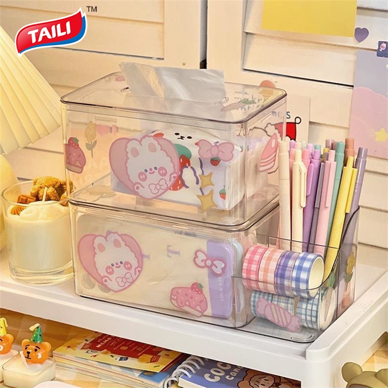 Hộp Đựng Khăn Giấy Cuộn Trong Suốt Để Bàn Tiện Lợi