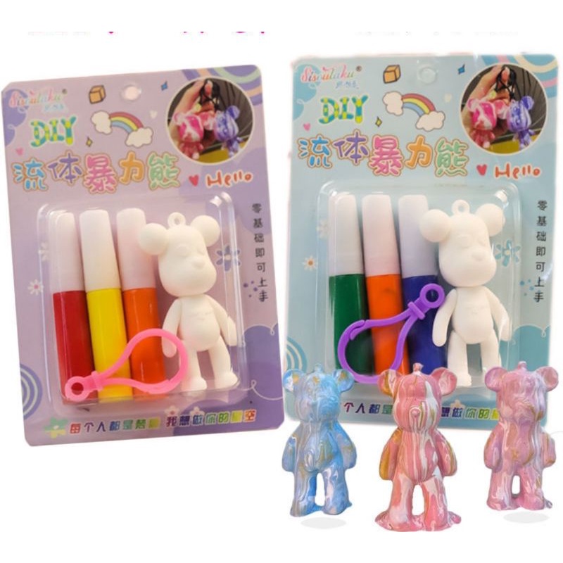 Bộ tô/ đổ màu loang móc khóa Gấu Bụng Bự DIY giá rẻ