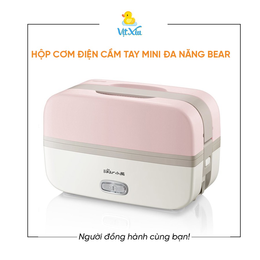 (QUÀ TẶNG LÀ MỘT ĐÔI TẤT NGẪU NHIÊN) Hộp cơm điện cầm tay mini đa năng Bear DFH-B10J2