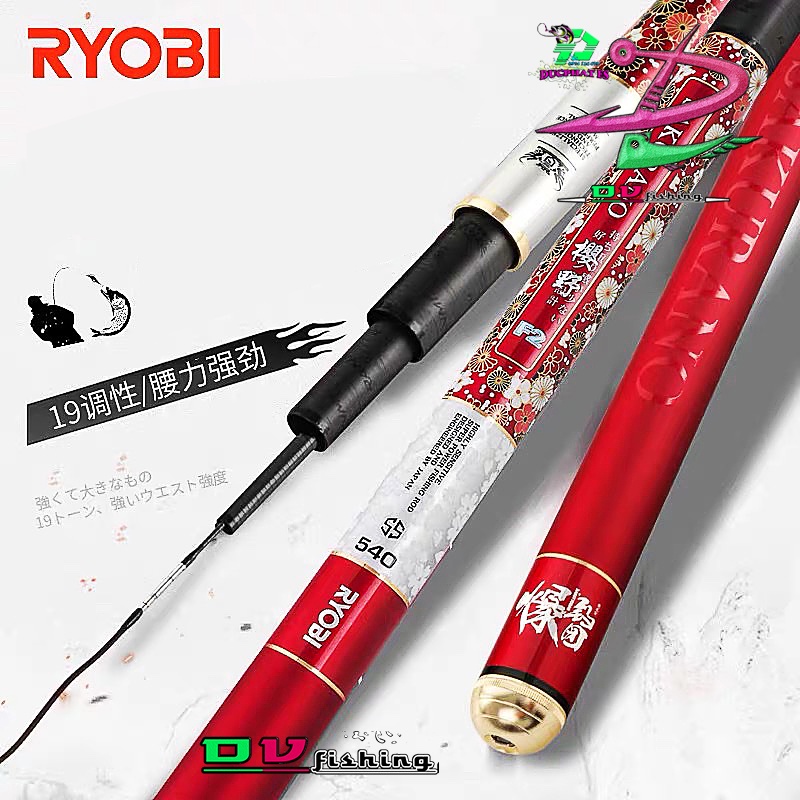 CẦN CÂU TAY RYOBI SAKURANO 5H hàng chất lượng cao,độ nẩy cao,siêu nhẹ!