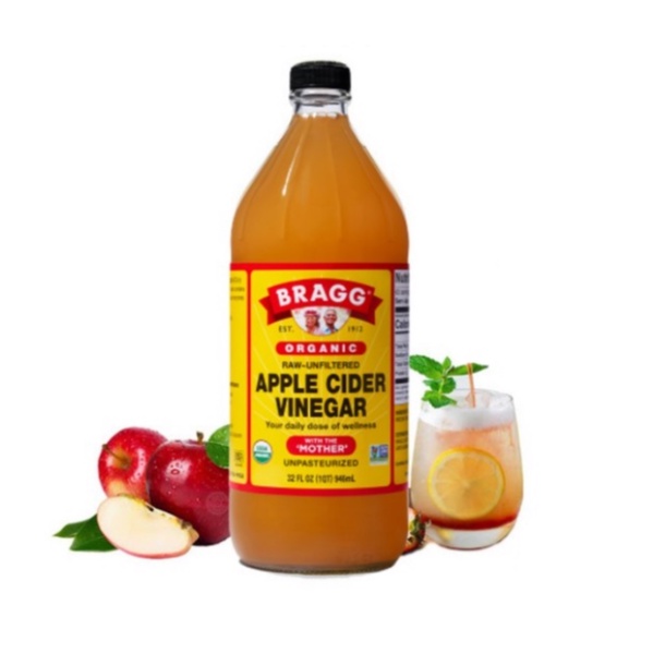 [ Chính hãng Mỹ ] Giấm táo hữu cơ chứa giấm cái hiệu Bragg Organic Apple Cider Vinegar -  Chai 946ml