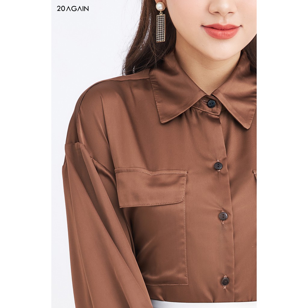 Áo sơ mi hai túi ngực chất lụa cao cấp 20AGAIN ASA1686