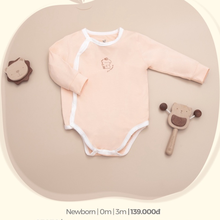 Bộ Bodychip dài tay La pomme cho bé 0months - 6months
