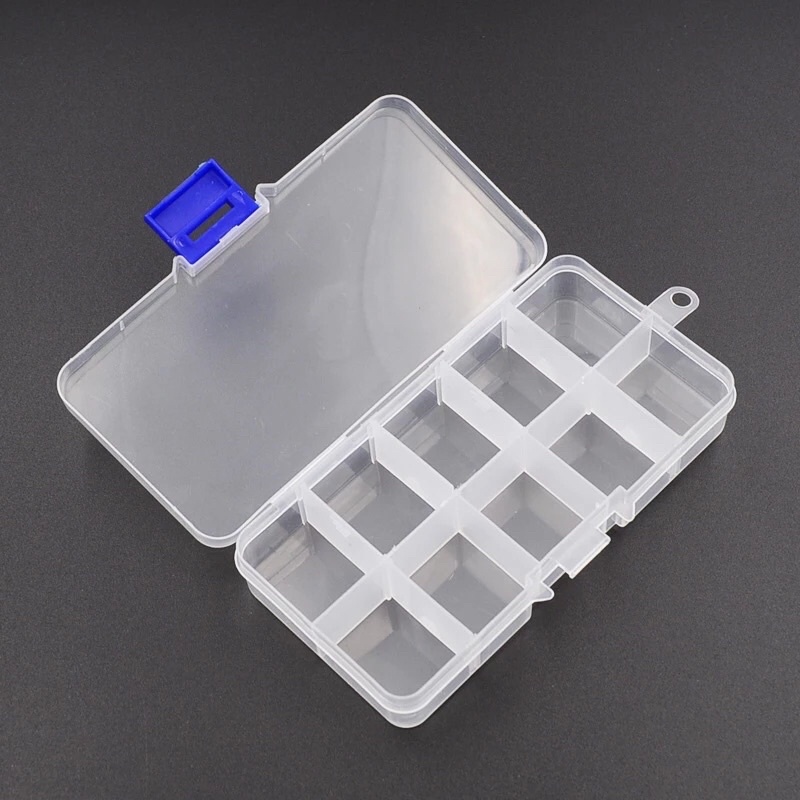 Hộp đựng trang sức, hộp đựng đồ 10 ngăn tiện dụng/ hộp nhựa 10 ngăn