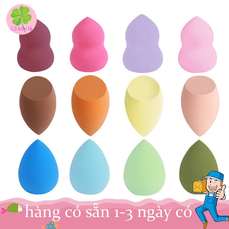 Mút Tán Kem Nền Phối Màu Trơn Chất Liệu Mềm Mại Có 3 Kiểu Có Thể Lựa Chọn