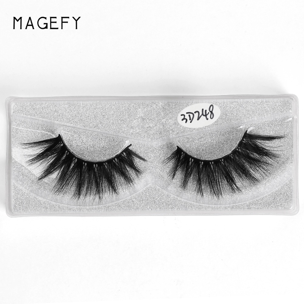 MAGEFY Bộ 1 Cặp 3D Lông Mi Giả Chữ thập dày Fake Lashes Extension kiểu dáng lông mi mềm sợi tơi, có độ cong sẵn
