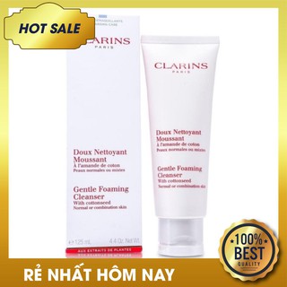 Sữa Rửa Mặt Clarins Gentle Foaming Cleanser With Cottonseed - 125ml chính hãng