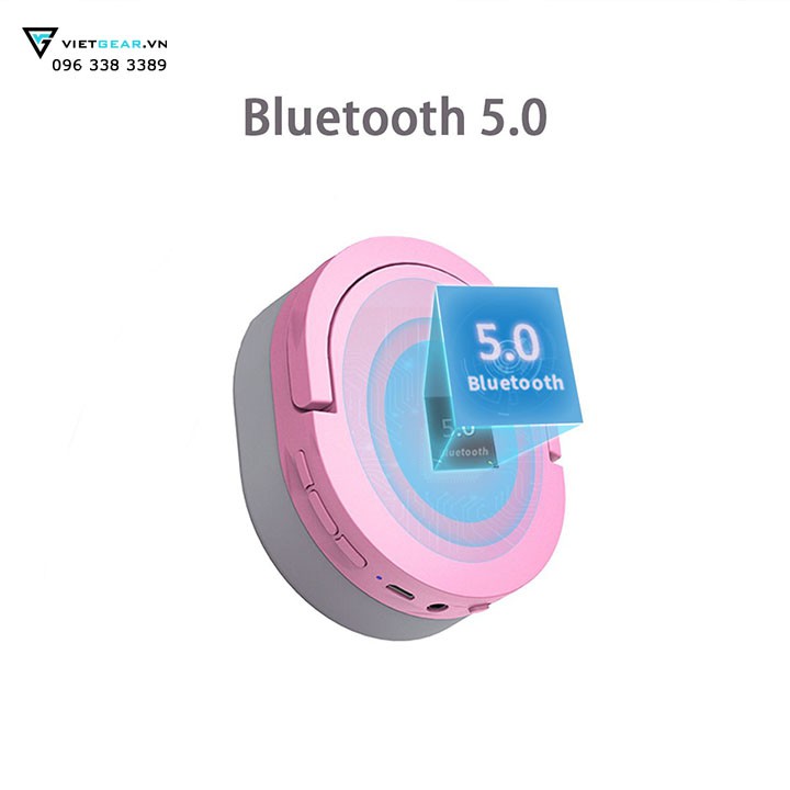 Tai nghe tai mèo Somic SC2000 Bluetooth 5.0 chống ồn màu hồng