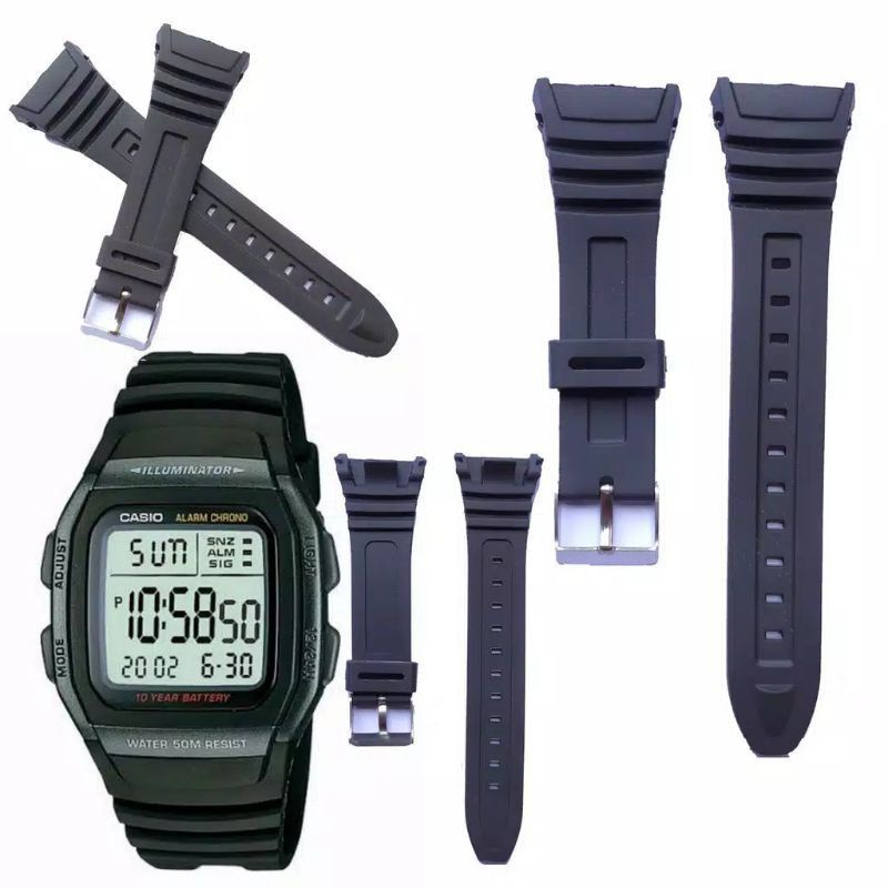 Đồng hồ Casio loại dây đeo cao su W-96H Đồng hồ Casio
