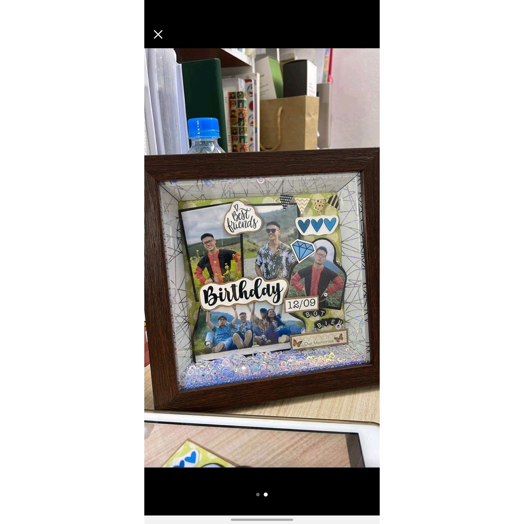 Khung ảnh 3D khung vát nhũ lòng trang trí12*12, 15×15. 15*20, 20*20 nhiều màu khung chưa trang trí