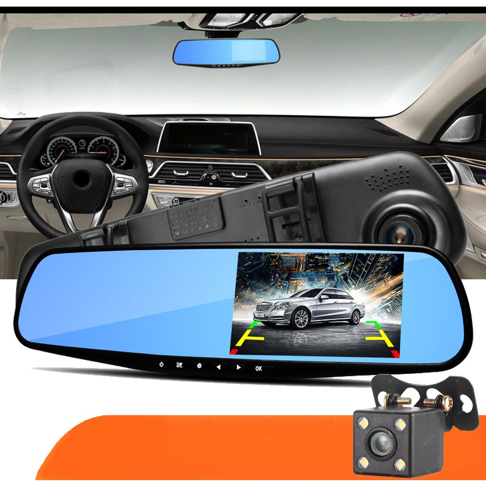 camera hành trình ô tô màn hình cảm ứng ECES A99  dạng gương chiếu hậu