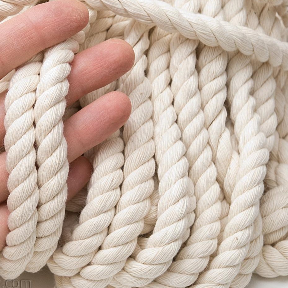 Dây thừng macrame se cotton, dây thừng trang trí làm dây tắm cho bông tắm xơ mướp , dài 1m