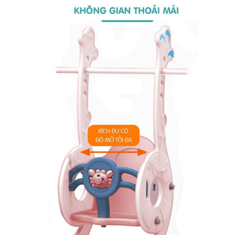 Bộ cầu trượt xích đu Holla nhựa nguyên sinh