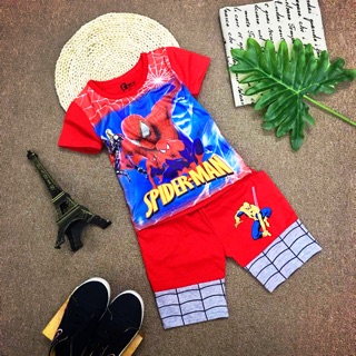 Bộ thun Spider Man - màu đỏ