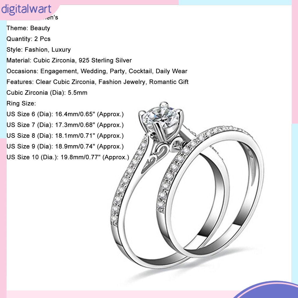 Set cặp nhẫn đôi đính kim cương sang trọng 6-10