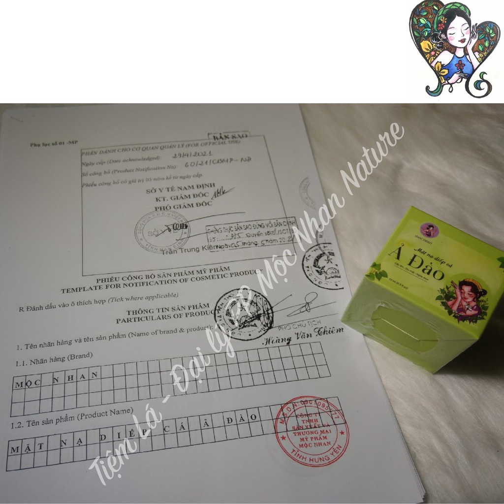 Mặt nạ diếp cá Ả Đào, mặt nạ dưỡng da giảm mụn thải độc giảm sưng đỏ nhanh MỘC NHAN 50g - handmade | BigBuy360 - bigbuy360.vn