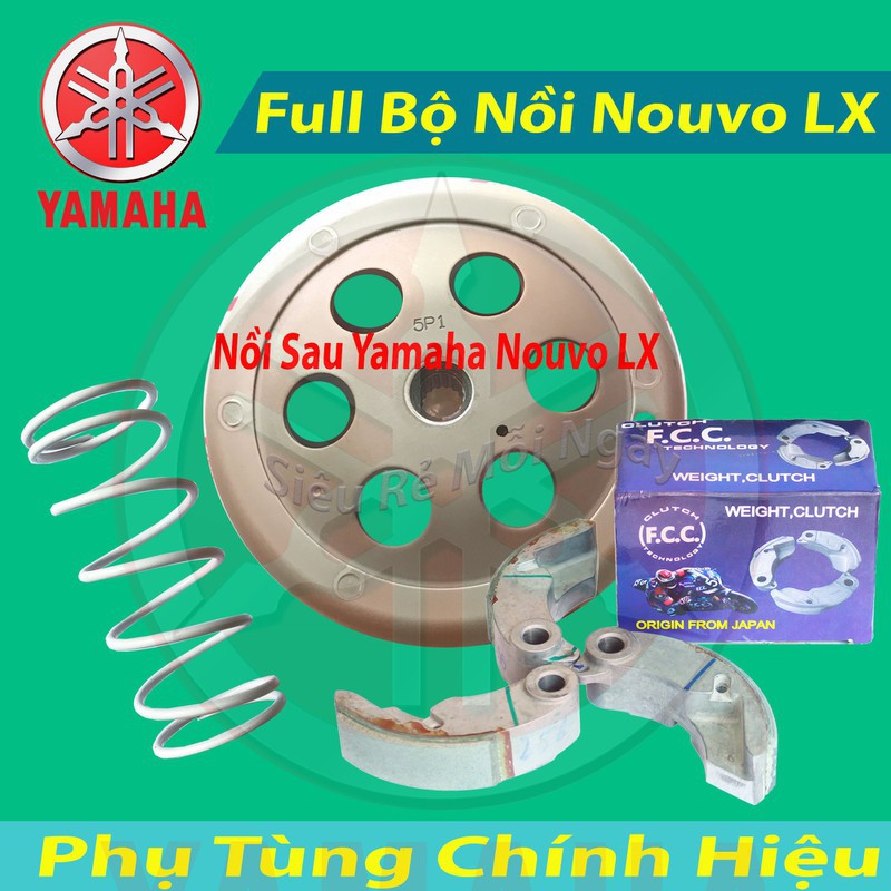 Combo Full Bộ Nồi Trước và Nồi Sau, Dây Curoa, Bi Nồi Yamaha Nouvo LX