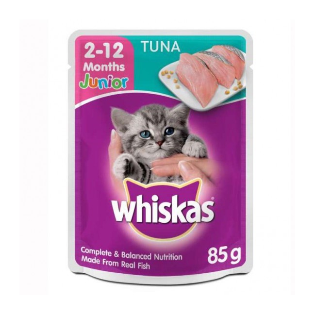 Sốt cá ngừ/cá thu cho mèo con Whiskas Junior Tuna/Mackerel 85g