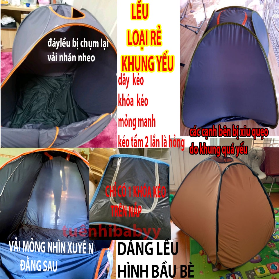 Lều xông hơi CHUI ĐẦU tự bung-Vải DÀY