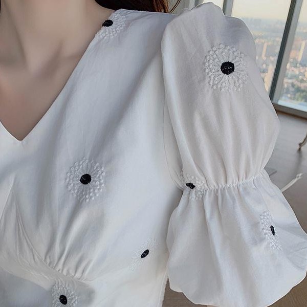 Váy trắng xếp tầng dáng ngắn mẫu mới 2021 hàng Quảng Châu V168 (KÈM ẢNH THẬT)