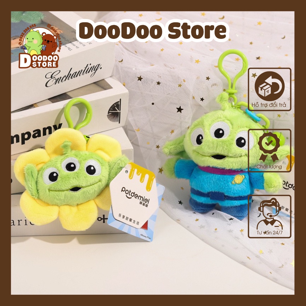 Móc Chìa Khoá Alien Toy Story A79 dễ thương, Móc Khóa Xe/ Balo/ Túi Hoạt hình Alien Xanh