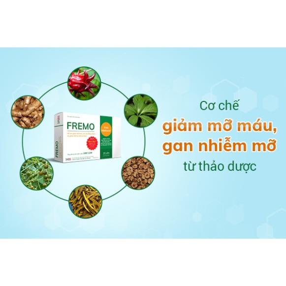 FREMO – Hỗ trợ hạ mỡ máu, gan nhiễm mỡ, giảm cholesterol (20 viên)