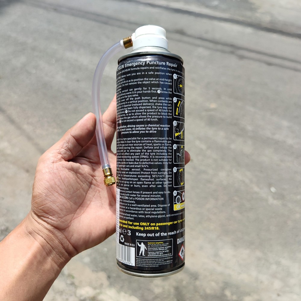 Chai Vá Lốp Bơm Hơi Ô Tô Khẩn Cấp Michelin 92423 Emergency Puncture Repair 500ml (hành chính hãng)