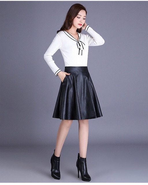 Chân váy da nữ cao cấp kiểu dáng sang chảnh QCNP2251