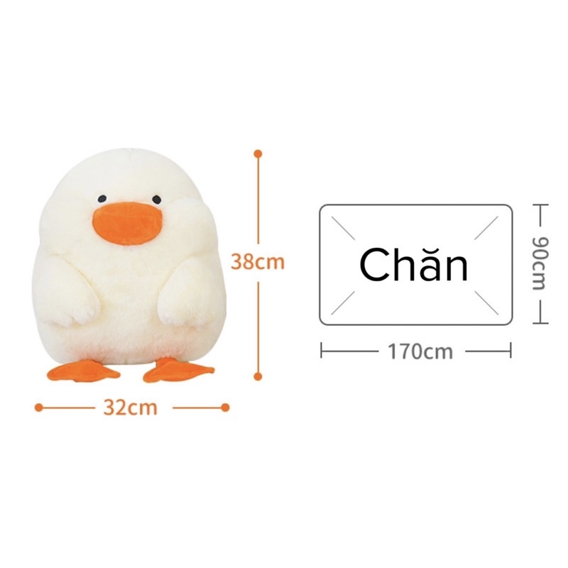 🔥3 trong 1🔥 Gối ôm Vịt Duck hand warmer 3 trong 1 văn phòng công sở chăn gối làm ấm tay 38x32 170x90