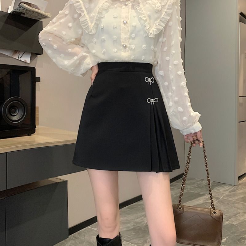 Skirt female A-line skirt Korean version 2022 new high waist pleated skirt Mini Skirt