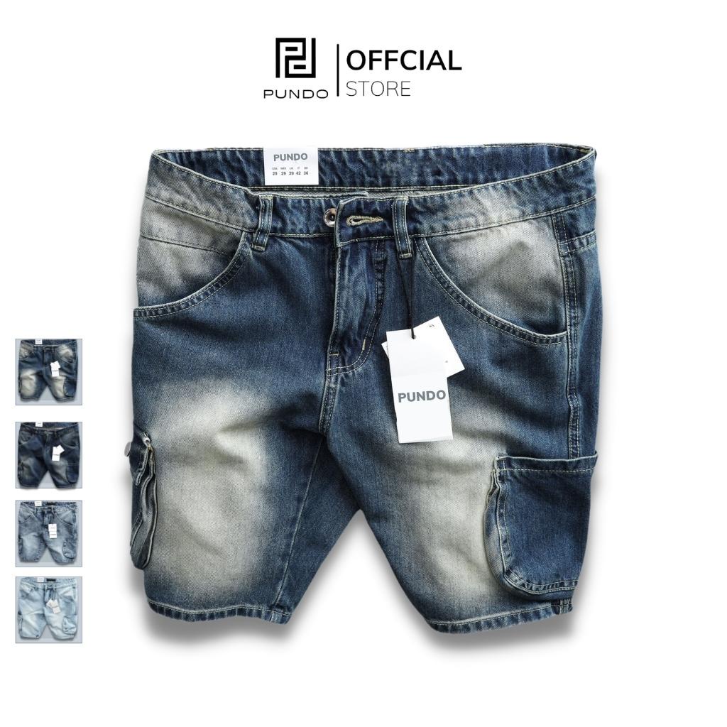 Quần short jean nam kiểu túi hộp 4 màu đơn giãn , chất jean cao cấp dễ phối PUNDO QSPD08