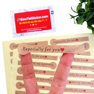 Tem Niêm Phong tròn dài Especially For You Trái Tim trang trí túi giấy, niêm phong gói hàng, hộp bánh, quà valentine