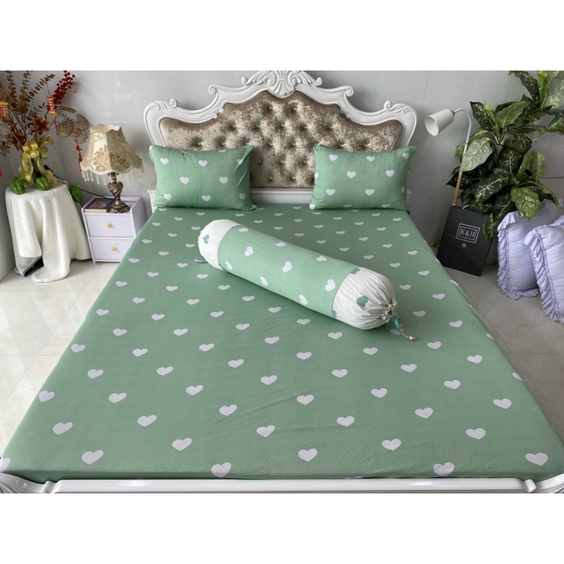 Bộ Drap thun hàn quốc trái tim 6 màu siêu xinh