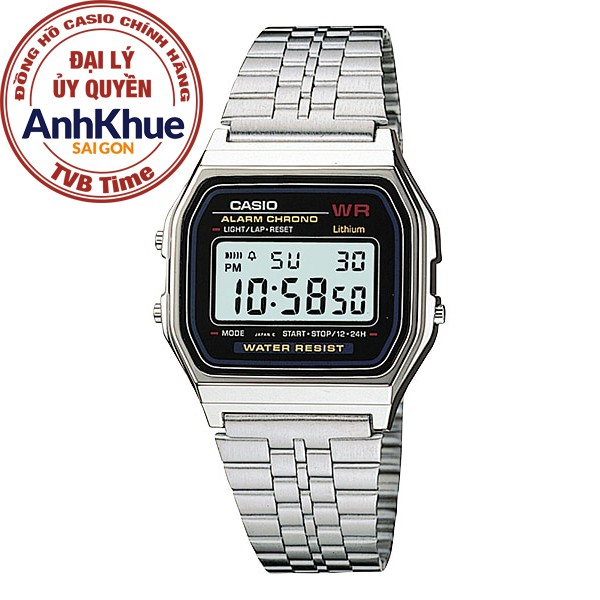 Đồng hồ unisex dây kim loại Casio chính hãng Anh Khuê A159WA-N1DF (33mm)
