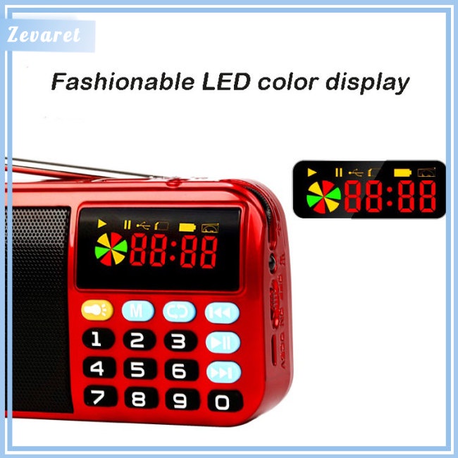 Radio Kỹ Thuật Số Mini Cầm Tay USB TF MP3 Chạy Bằng Pin Lithium