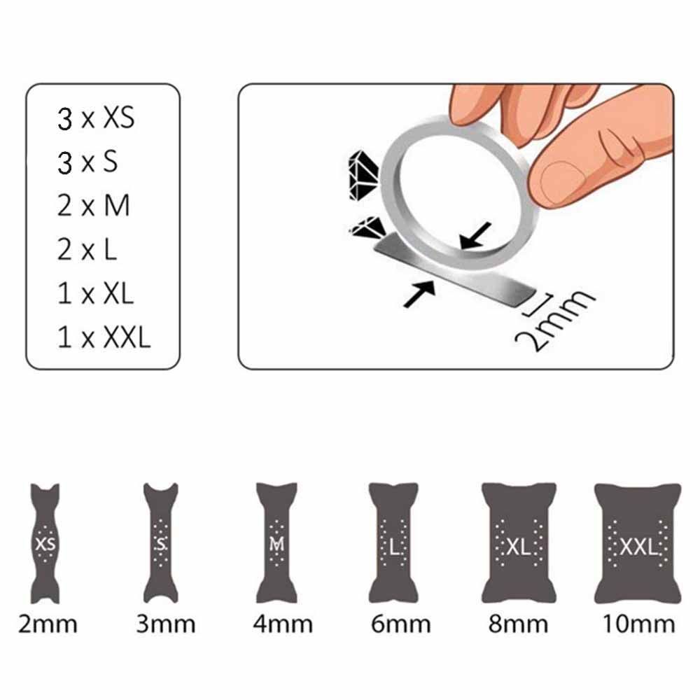 12 Miếng chèn trong suốt dùng điều chỉnh kích thước nhẫn tiện lợi