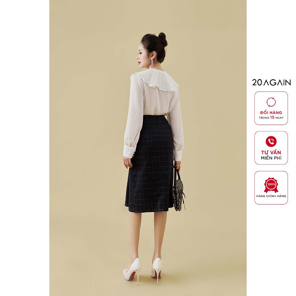 Chân váy bút chì xếp ly20AGAIN, phong cách công sở thanh lịch JDA2164 | BigBuy360 - bigbuy360.vn