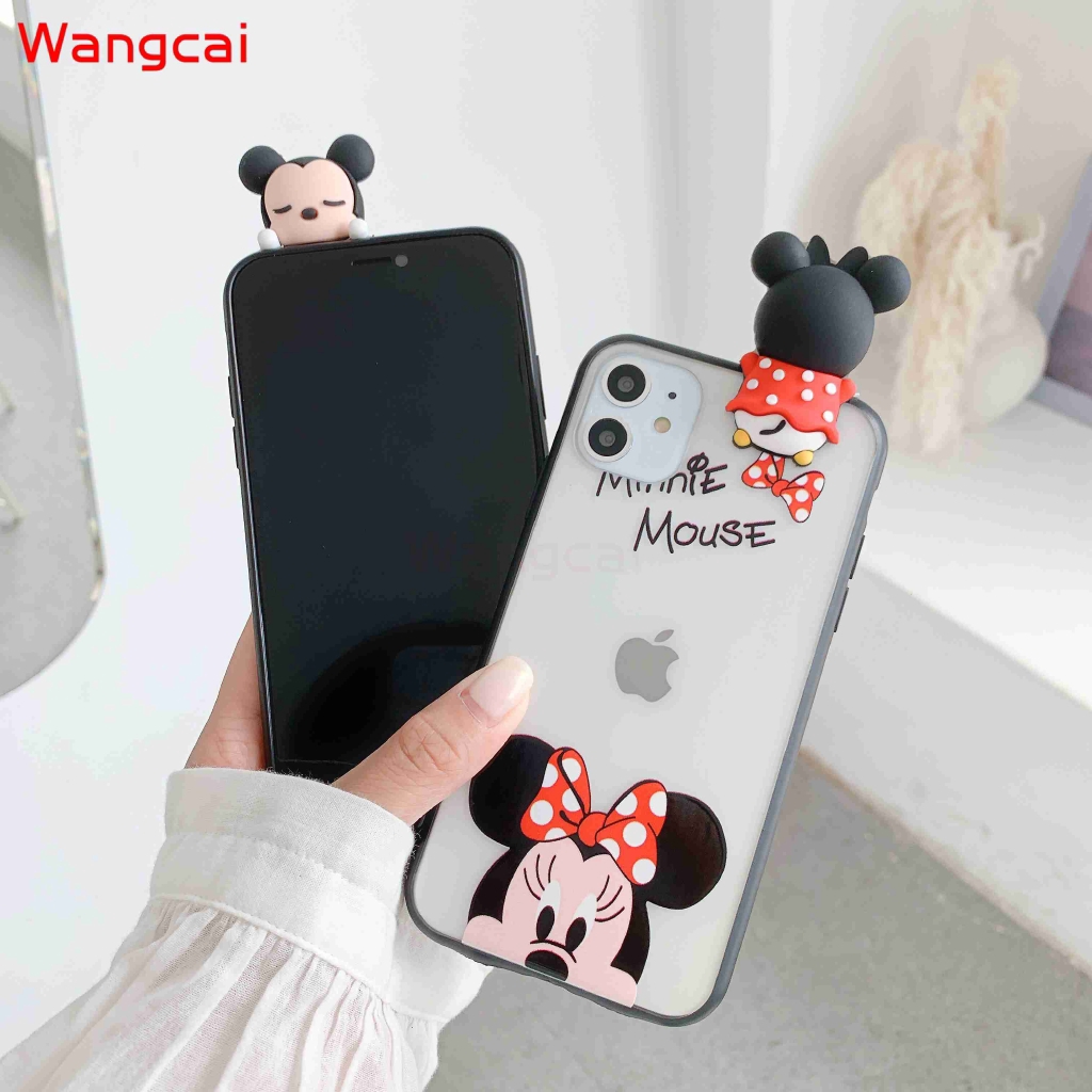 Ốp điện thoại nhám hình Mickey Minnie cho Xiaomi Poco X2 Mi Note 10 CC9 9T Pro CC9e A3 A2 8 Lite 9 SE A1 Pocophone F1