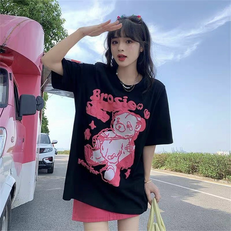 [ IN NỔI ] Áo thun in gấu Brosie 3 màu From rộng Unisex