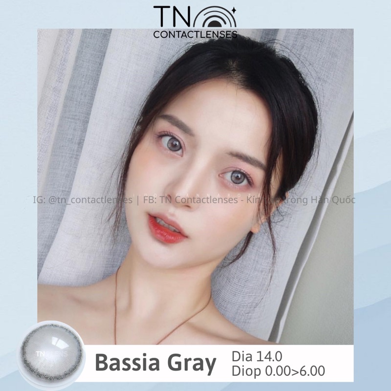 Kính áp tròng BASSIA GRAY 14.0 - Dòng cao cấp độ ẩm cao 12/24h