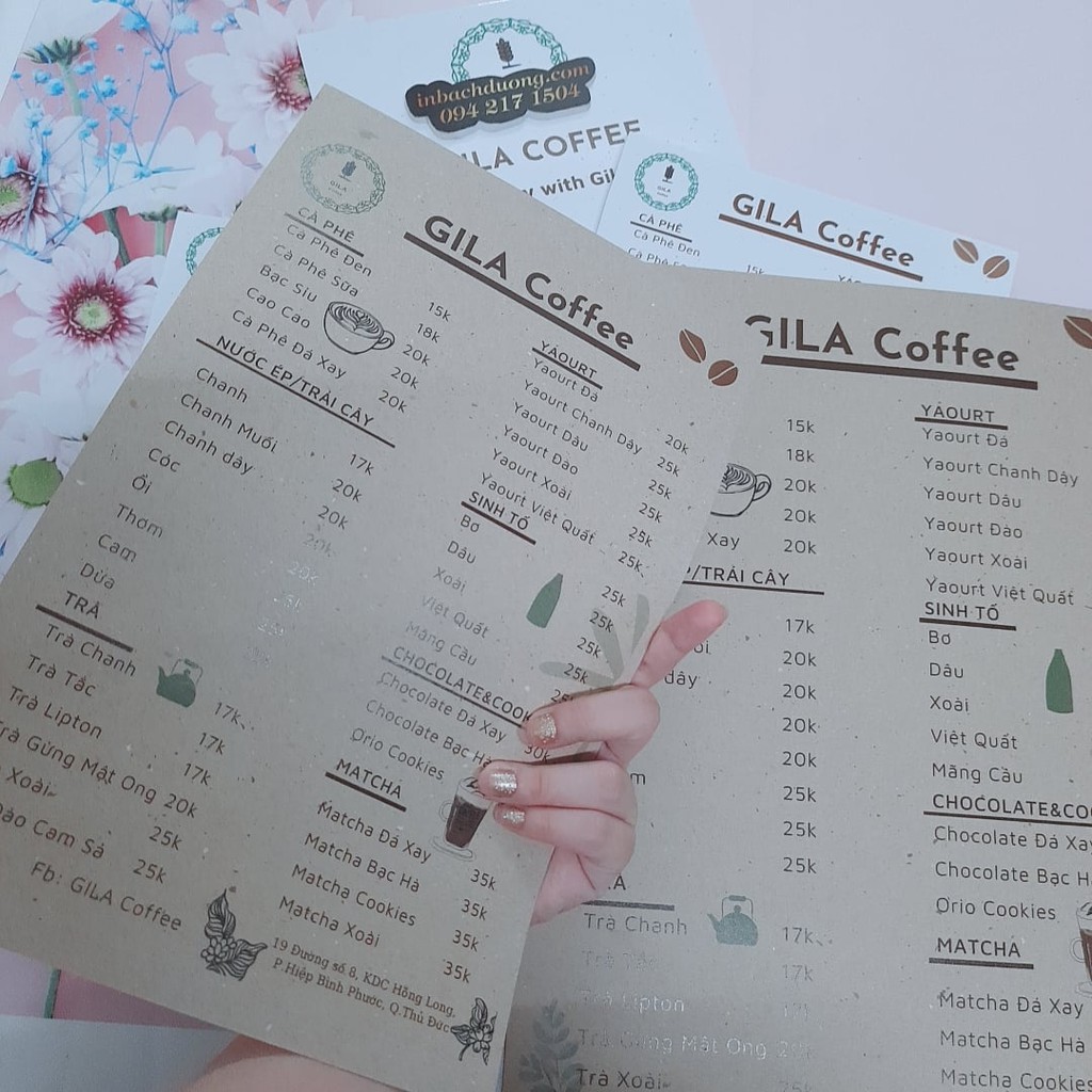 In menu kraft ép plastic-menu kraft - In Bạch Dương