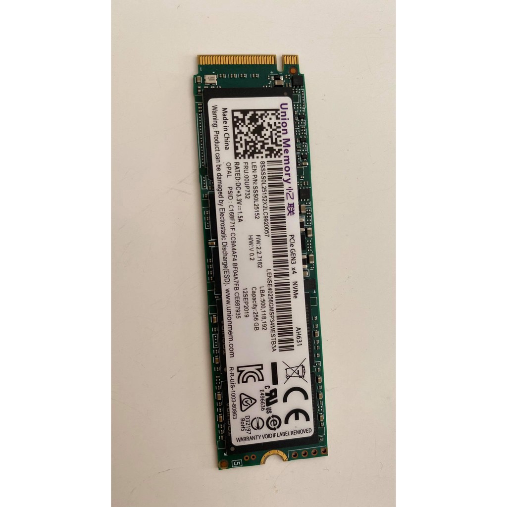 Ổ cứng SSD Union Memory 256gb PCIe Gen3 OEM